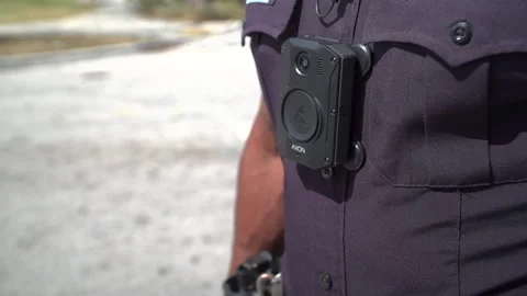 Police Body Camera Close Up Stock Footage 186885773