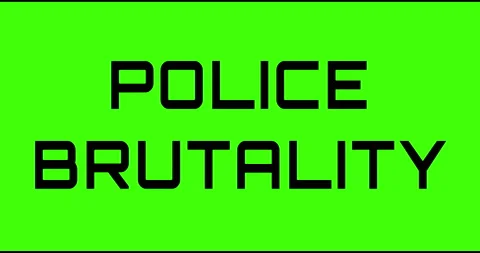 Police Brutality text green screen, masked glitched effect. Stock Footage 132618806