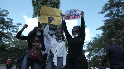 Police brutality,dissolution of sars in Nigeria Stock Footage 141515372