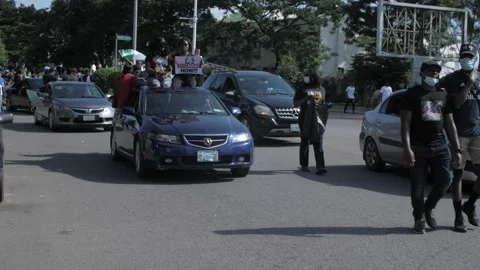 Police brutality,dissolution of sars in Nigeria Stockbeeldmateriaal 141521286