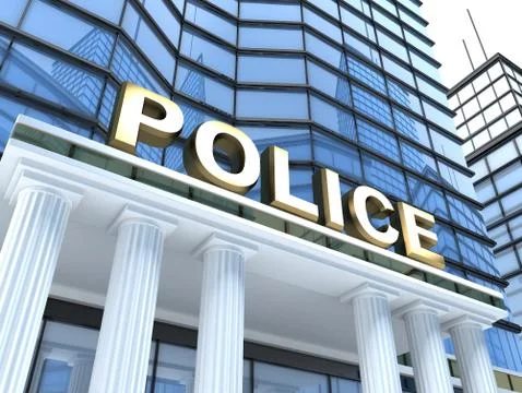 Police Building (done in 3d) Stock Illustration