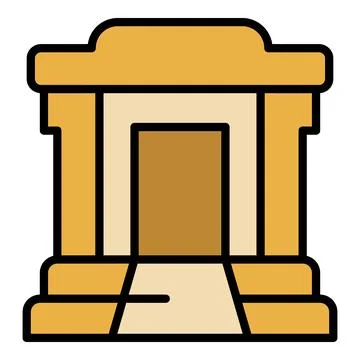 Police building icon vector flat 스톡 일러스트