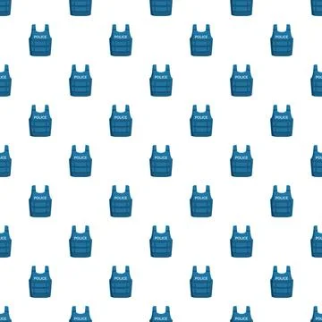 Police bulletproof vest pattern providing security and protection Stock Illustration