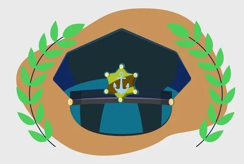 Police Cap Concept Illustration Vector Style Illustration Illustrazione stock
