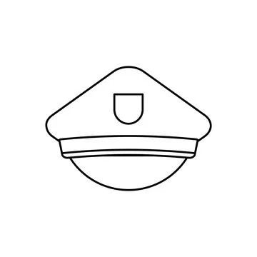 Police Cap Icon, Flat Design Stock Illustration