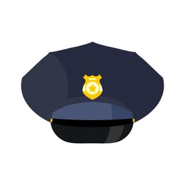 Police cap isolated. Hat cop officer. Accessory policeman Stock Illustration