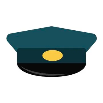 Police Cap on white background. Vector illustration in trendy flat style. EPS 10 イラスト素材