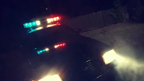 POLICE CAR #3 - Fog Footage Stock Footage
