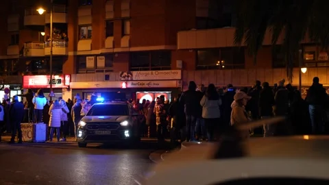 Police car is blocking the road. Stock Footage 260834006