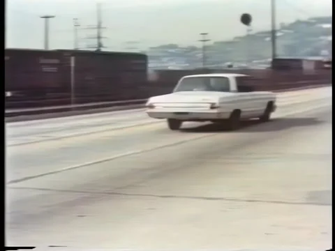 Police car chase on highway Stock Footage