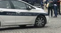 Police car at crime scene, officers securing public peace in Rome, slow-motion HD Footage