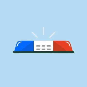 Police car emergency lights in flat style Stock Illustration