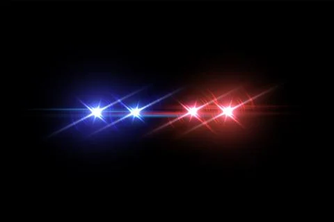 Police car flash effect on dark background. Vector illustration. 스톡 일러스트