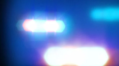 Police Car Flashing Lights Stock Footage