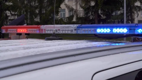 Police car with flashlight Stock Footage 108228377