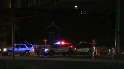 Police car flashlights Stock Footage 53564313