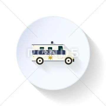 Police car flat icon: Royalty Free Illustration #44092854