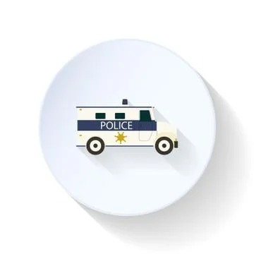 Police car flat icon Stock Illustration