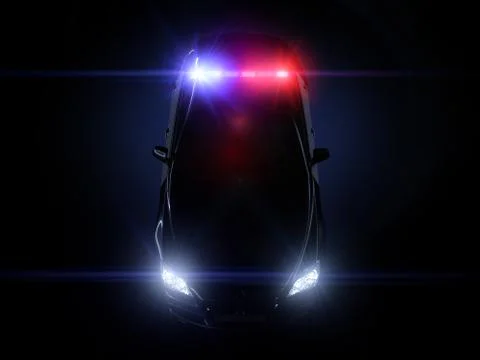 Police car, with full array of lights Stock Illustration