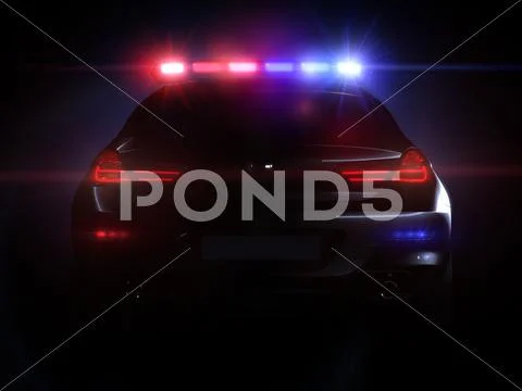 Police car, with full array of lights Stock Illustration