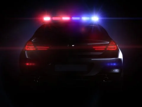 Police car, with full array of lights Stock Illustration
