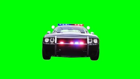 Police car green screen isolate.3d rendering. Stock Illustration