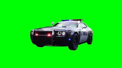 Police car green screen isolate.3d rendering. Stock Illustration
