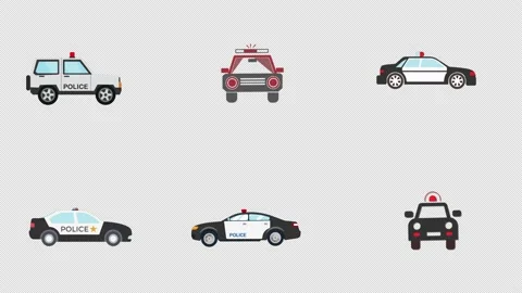 Cop Car Icon Stock Footage ~ Royalty Free Stock Videos | Pond5