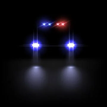 Police car light effect on dark background. Vector illustration. Stock Illustration