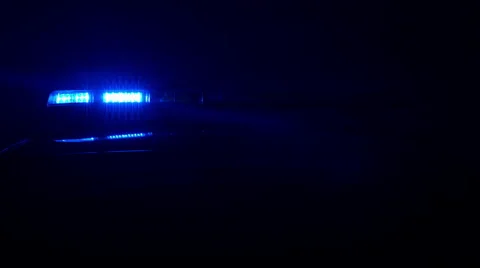 Police car lights, blue in total darkness Stock-Footage 69001908
