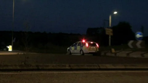 Police Car Night Stock Footage