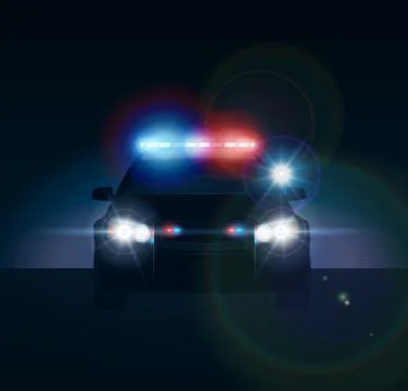 Police car at night Stock Illustration