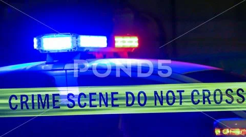 Police car siren with boundary tape Stock Photos