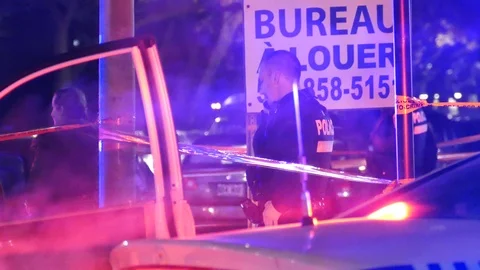 Police car speaking on the phone Stock Footage 125242557