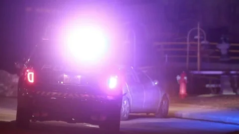Police Car on Traffic Stop Video stock 74065086