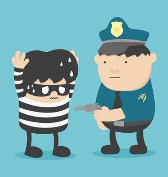 Police Catch Thief Stock Illustration