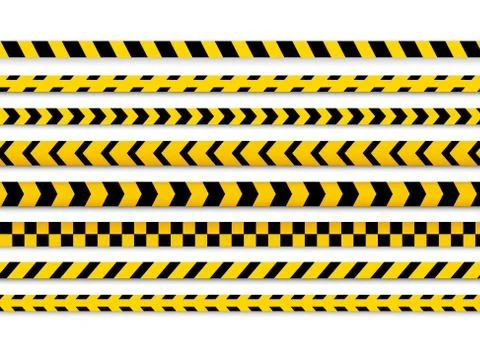 Police caution danger line. Warning barrier. Barricade tape, Do not cross Stock Illustration
