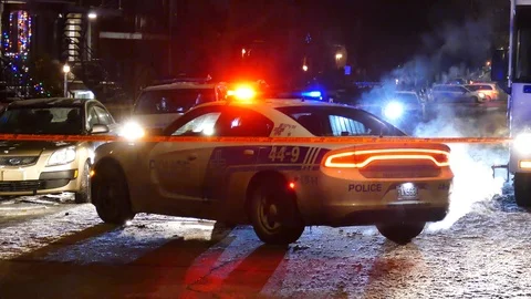 Police Charger in the cold Stock Footage 125355722