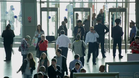 Police check crowds people Stock Footage 36645568