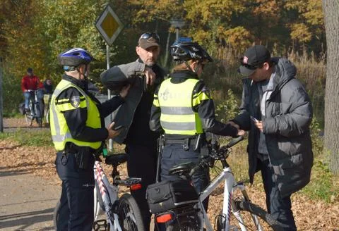 Police checking for ID Stock Photos