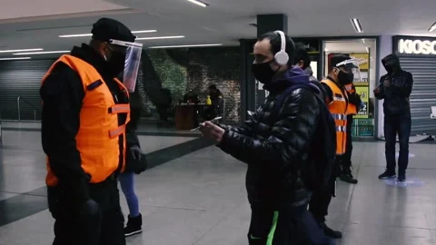 Police checking man ID Stock Footage 134167878