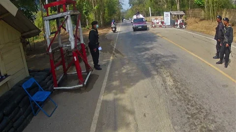 Police checkpoint Stock Footage 48927647
