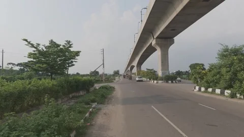 Police Checkpost Under Uttara Metro Rail Station on the Way to Diyabari Stock Footage 335398590