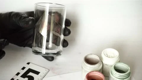 Police chemist job in process. Transferring finger prints Video stock 202045440