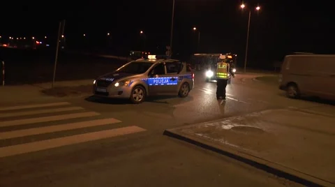 Police close the road Stock Footage 49196450