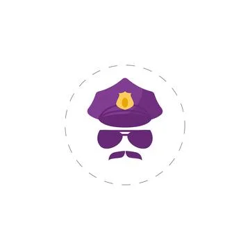 Police colourful flat vector icon Illustrazione stock