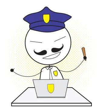 Police computer Illustrazione stock