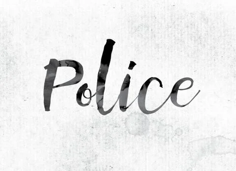 Police Concept Painted in Ink Stock Illustration