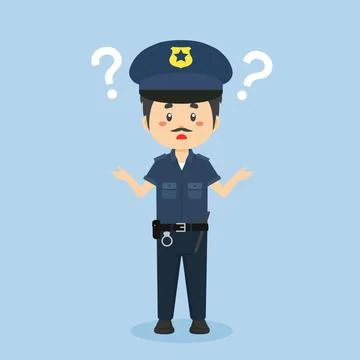 Police Confused with Question Mark Stock Illustration