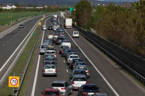 Police control the exit of Sofia, the capital of Bulgaria Foto stock
